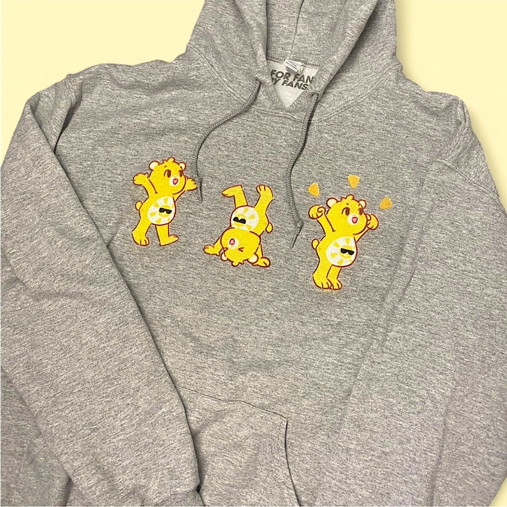 For Fans By Fans‎ - Care Bears Funshine Bear Heather Grey Hoodie - Size M